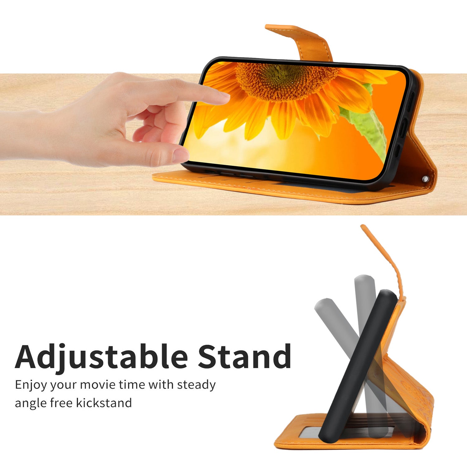 HT04 Phone Case for Oppo Reno8 T 4G Sunflower Imprinted Leather Stand Wallet Protective Cover HT04 Phone Case for Oppo Reno8 T 4G Sunflower Imprinted Leather Stand Wallet Protective Cover